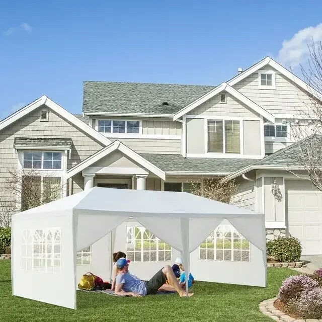 

A 10'x20' Outdoor Gazebo Party Tent with 6 Side Walls Wedding Canopy Cater Events