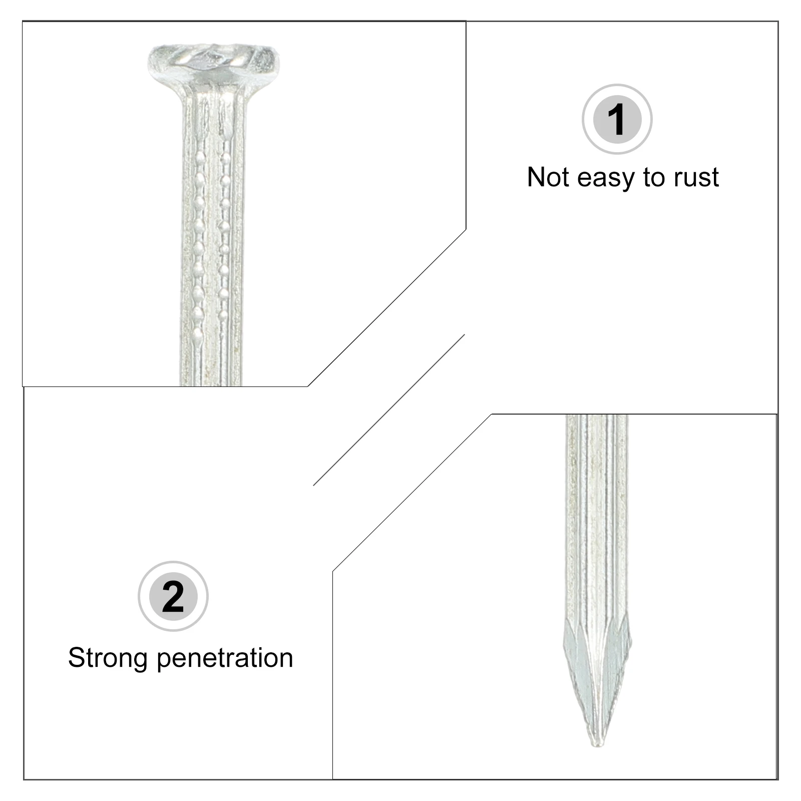 

310 Pcs Hardened Nails Steel For Cement Wrinkle Wall Concrete Point Tip Galvanized Man