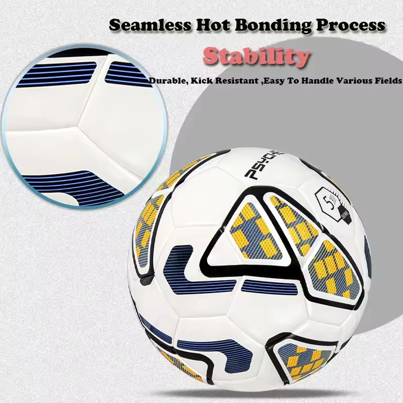 표준 사이즈 5 PU 가죽 내마모성 축구공 경기용 스포츠 훈련 축구 방수 미끄럼 방지 풋볼