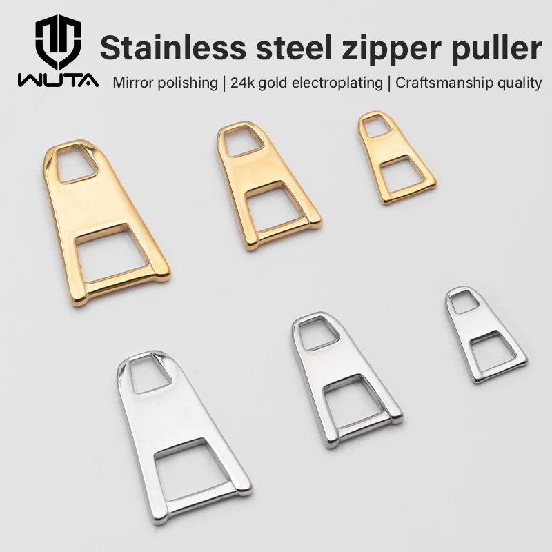 WUTA Stainless Steel Trapezoidal Zipper Puller Replacement Zipper Slider Easy Zipper DIY Zipper Repair Kit Sewing Accessories
