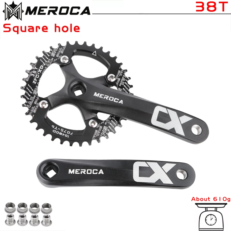 MEROCA CX Vierkant Gat Fiets Crankstel 104BCD Aluminium IXF Vierkant Gat Mountainbike Crankstel 170mm 32 T/34 T/36 T/38 T/40 T/42
