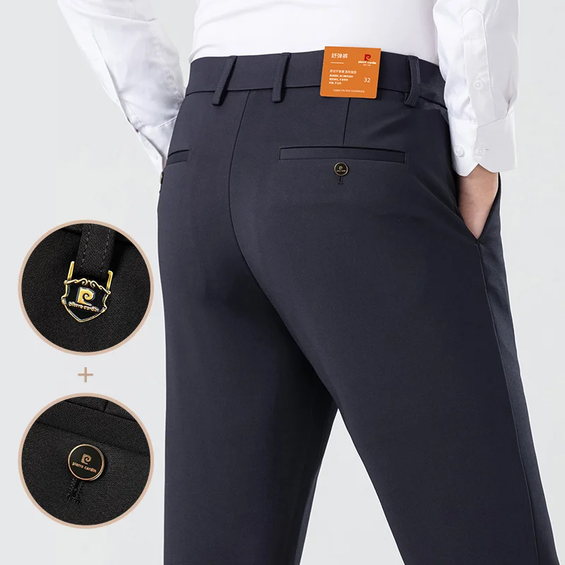 

Brand Clothing Autumn Winter High Quality Luxury Straight Business Suit Pants Men Elegant Casual Polyester Long Formal Trouser