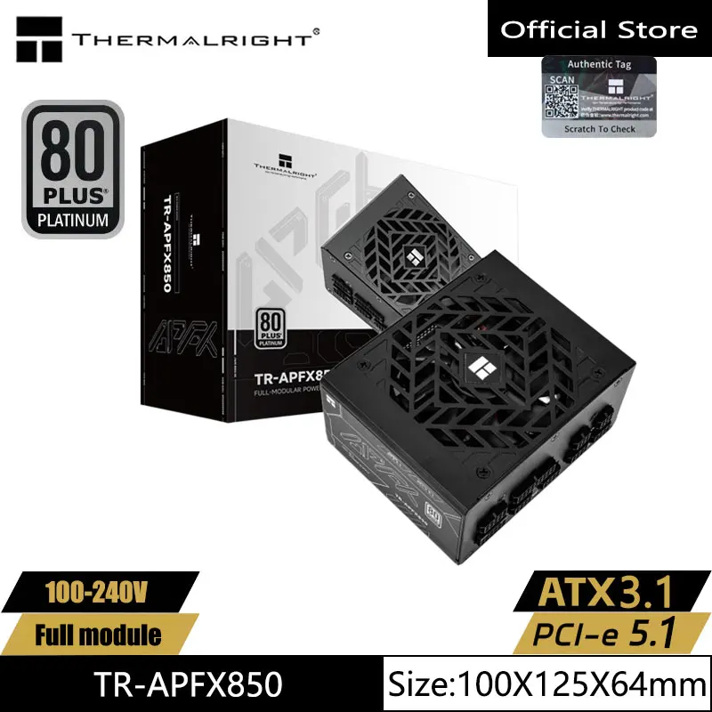 

Блок питания Thermalright TR-APFX850/1000 Black для компьютерных корпусов, 100-240В, SFX Platinum, полностью модульный, поддержка ATX3.1 / PCIe5.1