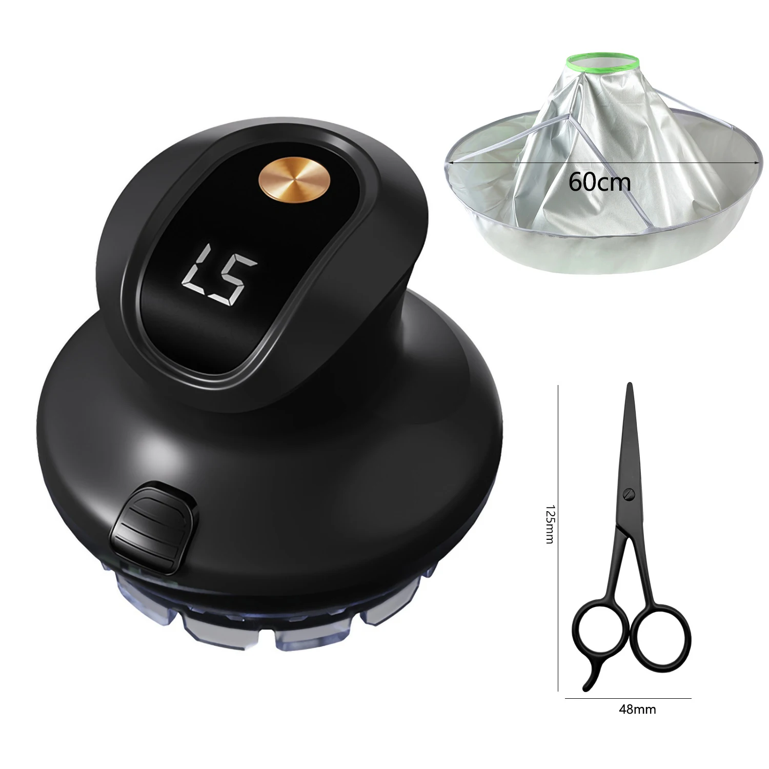 

Wireless Circular Hair Clipper with LED Display, 2025 New Circular Fast Hair Clipper, 3-12mm Length Adjustable Self-hair Kit