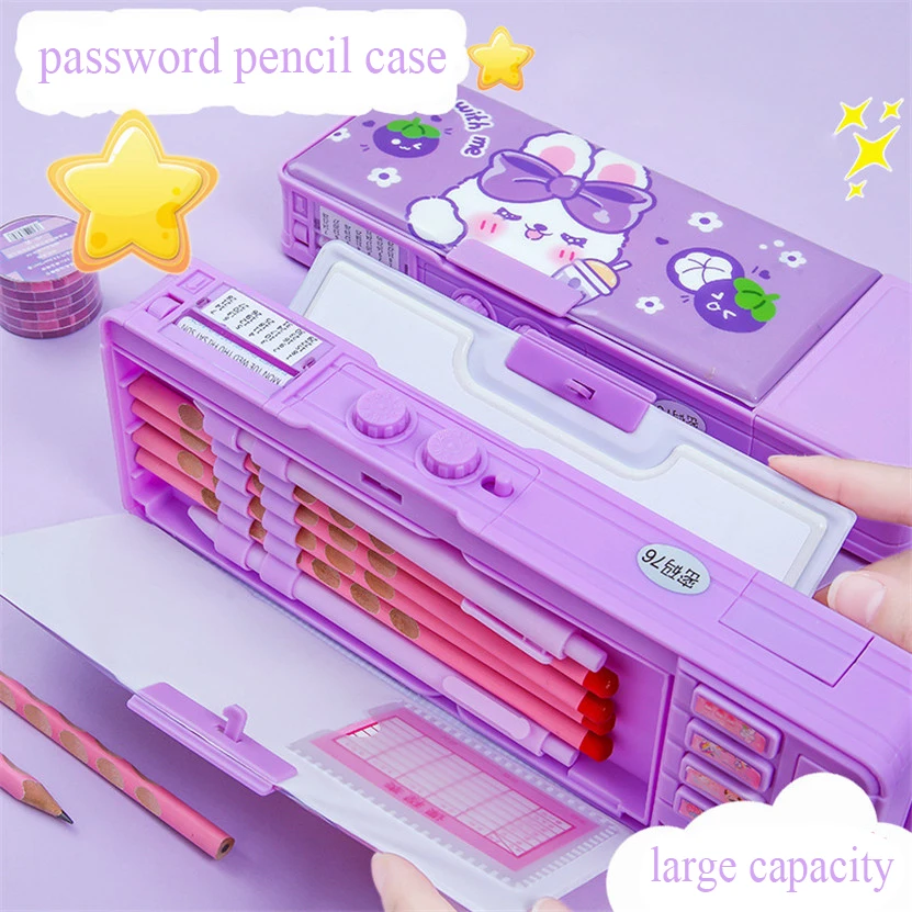 Pencil Case Password Estuches School Supplies Estojo Escolar Pen Case Pencil Box Trousse Scolaire Kalemlik Papelerías Aestetic