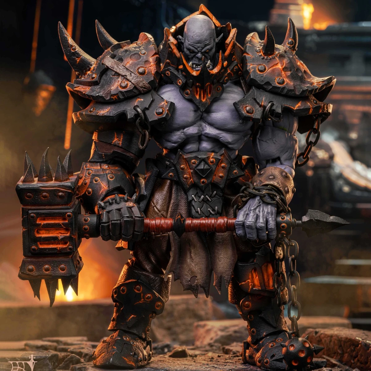 Auf Lager Mithril Action Guardian of The Horde 05 Magma Forgemaster Blackhand 1/10 Actionfiguren Spielzeug Geschenkkollektion