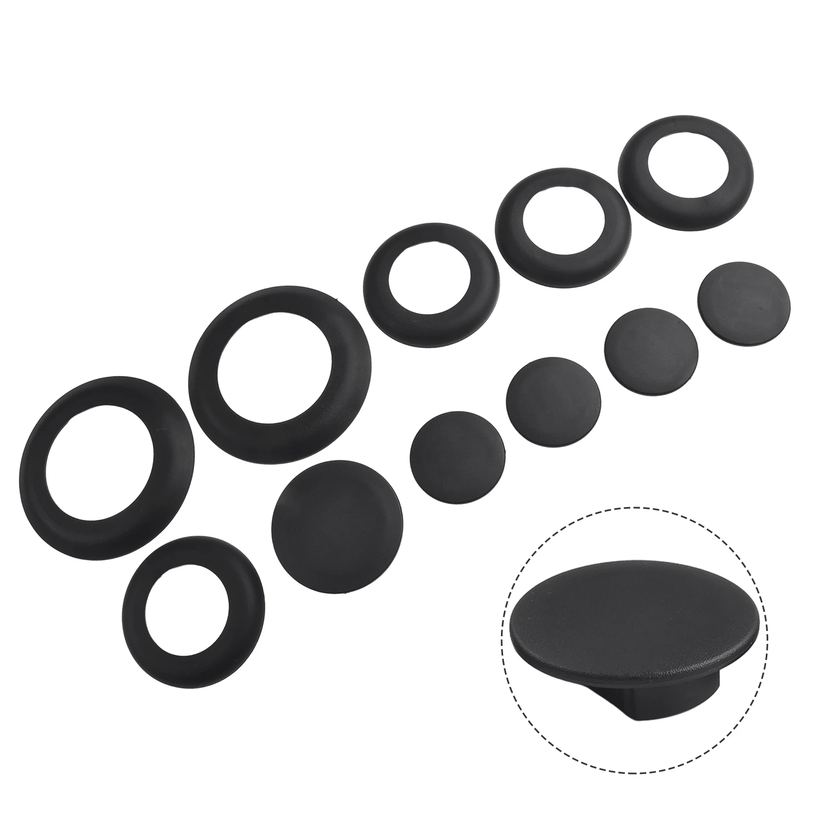 

For Ford Super Duty 5th 11-22 Hub Cap 5pcs set Vehicle Wheel Accessories Black Hitch Puck Kit Parts Replacement