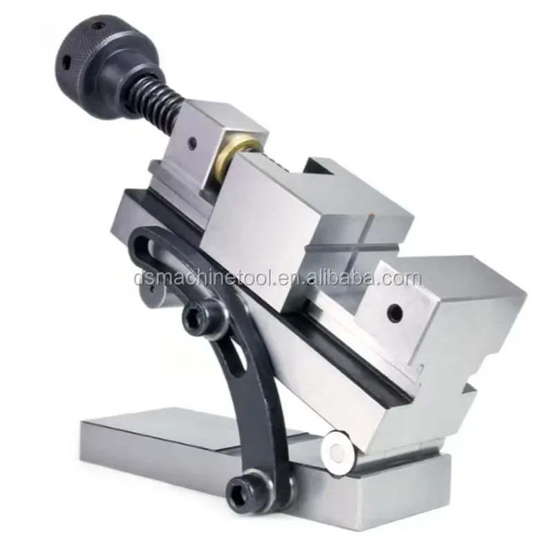Manual Benchtop Vise Precision Sinusoidal Clamping Tool with Bearings Screwless Design for Milling Drilling Workshop