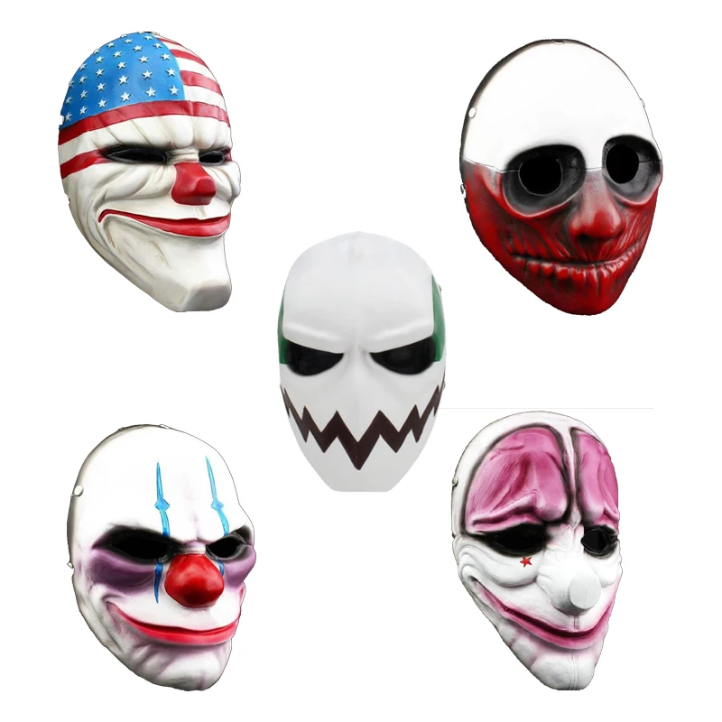 Payday 3 Horrible Mask Scary Clown Masks For Masquerades Party Funny Anime Graffiti Cosplay Mask For Pay Day Prop Supplies