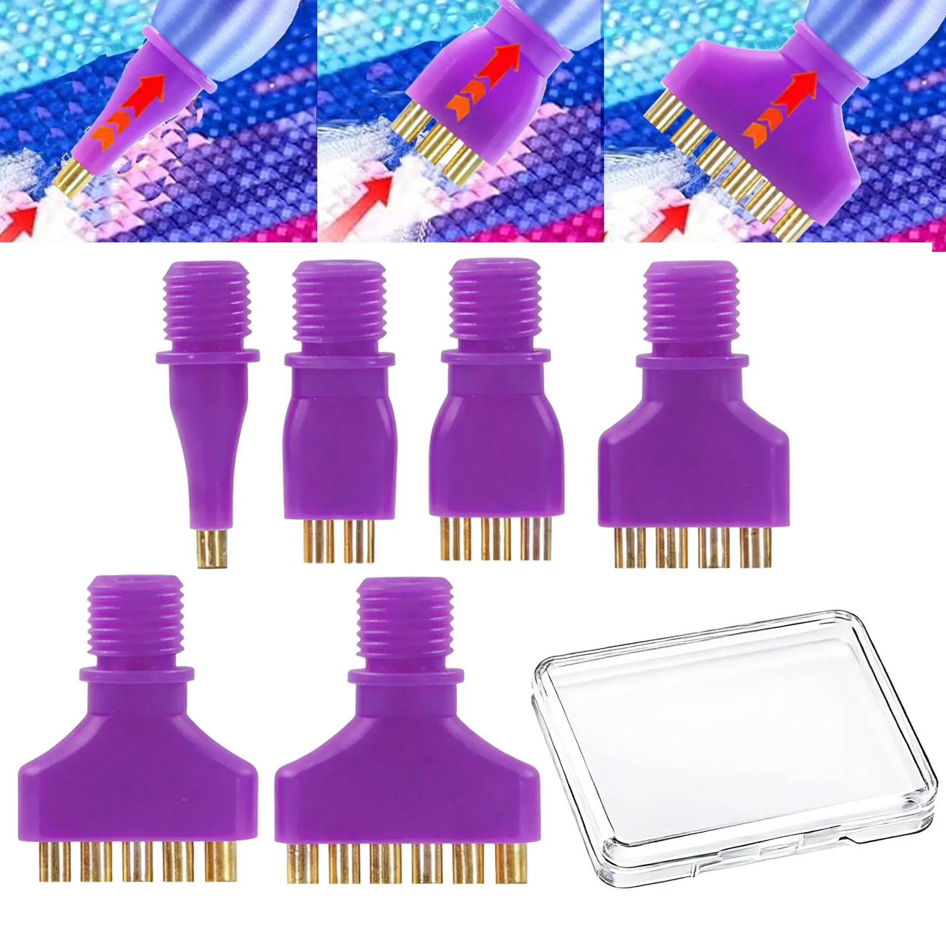 1/2/3/4/5/6 Diamond Painting Vacuum Pen Tip Set Tools, Vacuum Diamond Painting Pen Replacement Kit: Includes 6 Replacement Pen Tips