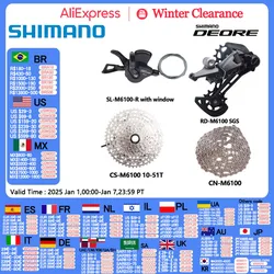 Grupo SHIMANO DEORE M6100 1x12s para MTB M6100 palanca de cambios desviador trasero 10-51T Cassette M7100 cadena Sunshine K7 12S 4 Uds Kit