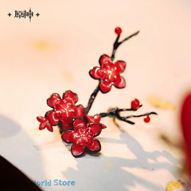 Hutao Brooch Official Genuine Game Genshin Impact Hu Tao Theme Impression Series Brooch Plum Blossom PINs Doujin Birthday Gifts