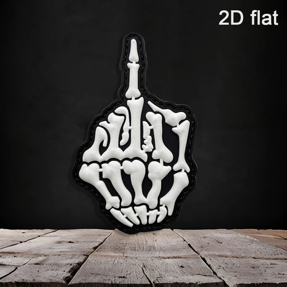

A Skeleton Hand Pvc Patch Tactical Vest/Strap Badge Sticker Patch Pvc with Glow-In-The-Dark Effect, Hook-And-Loop Fastener Morale Patch Backpack Patch Clothing Patch Soft Rubber