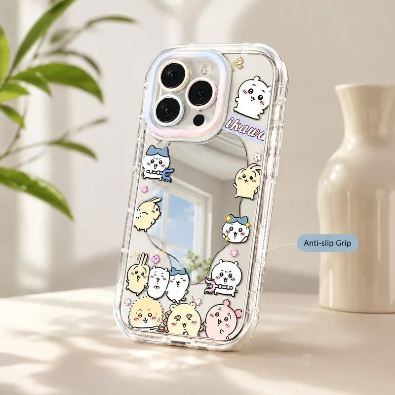 Hot Chiikawa Mirror Acrylic Phone Case for iPhone 16 Pro 16 15 14 Airbag Shockproof Anti-slip Slim Protective Cover Gift 2026