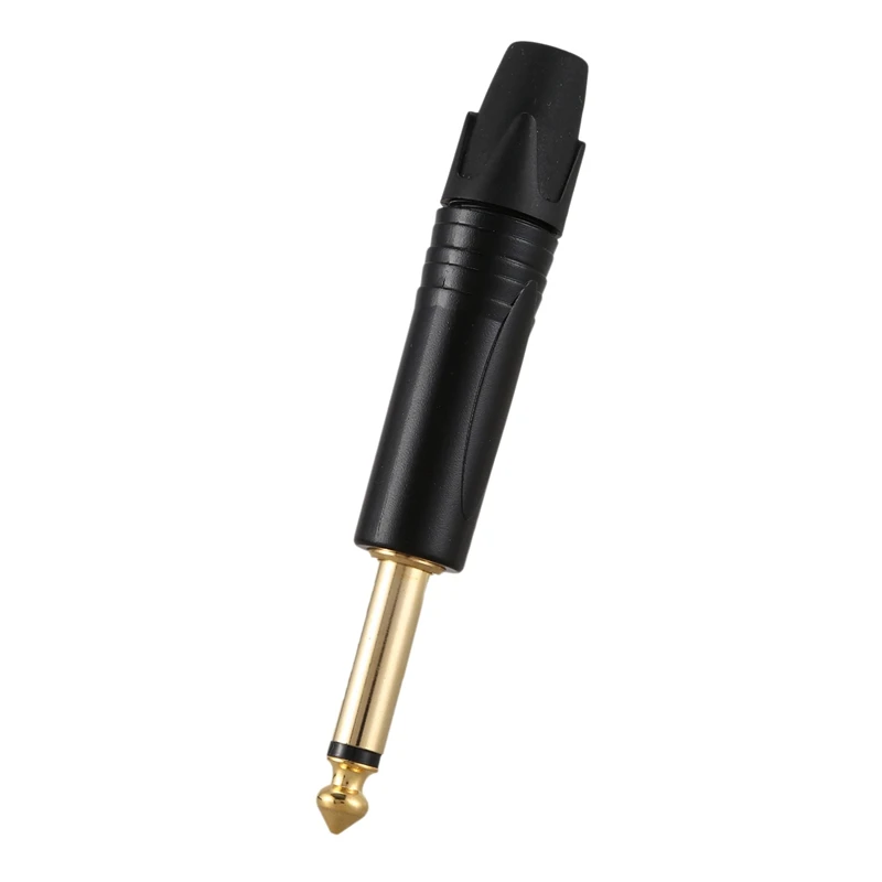 New-Gold Plating 80Pcs Plug Mono Professional 2 Pole 6.35 Mm 6.5Mm Stereo Jack Plug Neutrik 6.35Mm Jack Black