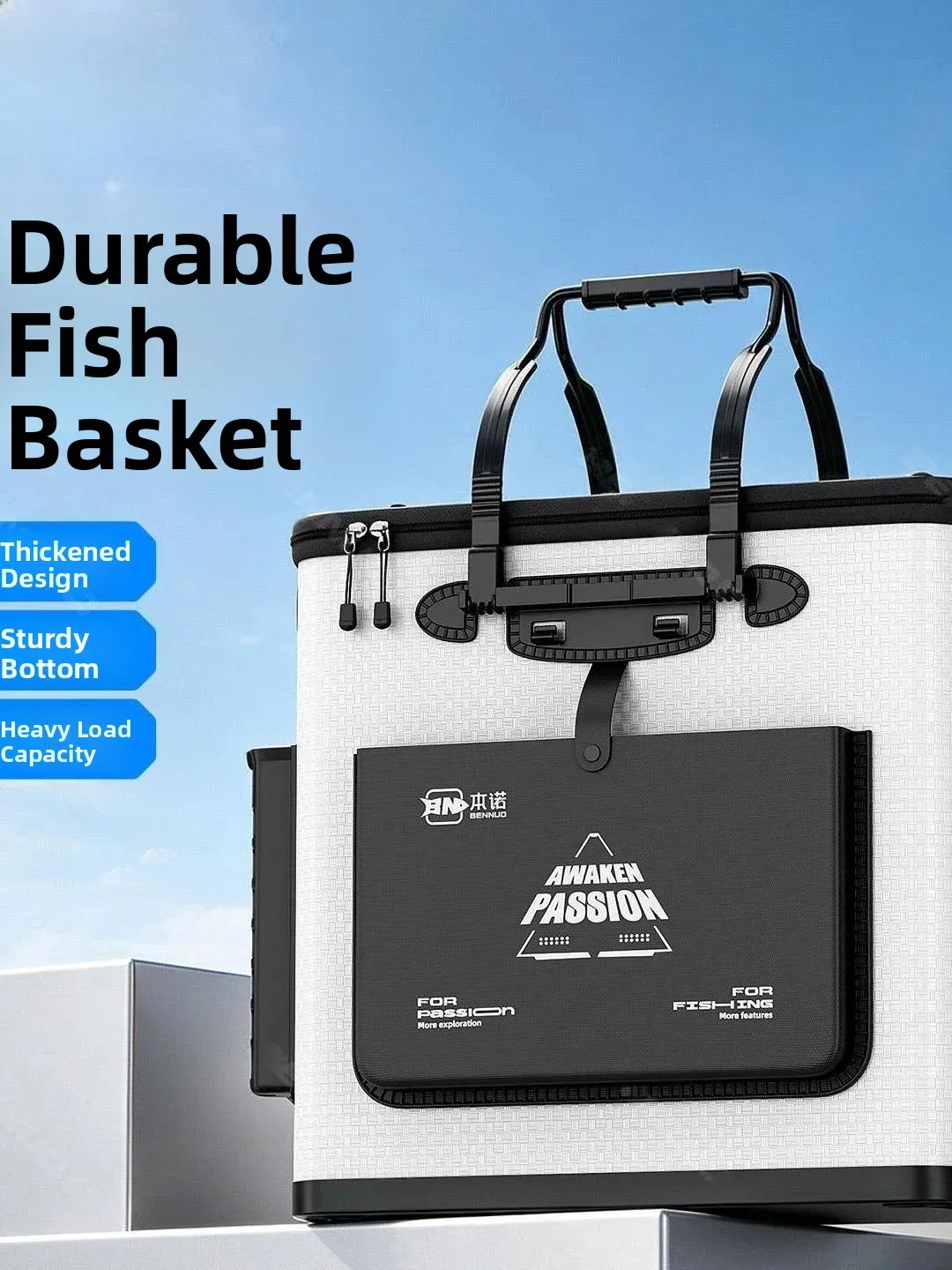 Benno 2026 New Fishing Gear Storage Bag Double Shoulder Fishing Backpack Super Large Capacity Wild Fishing Barrel Fish Bucket...
