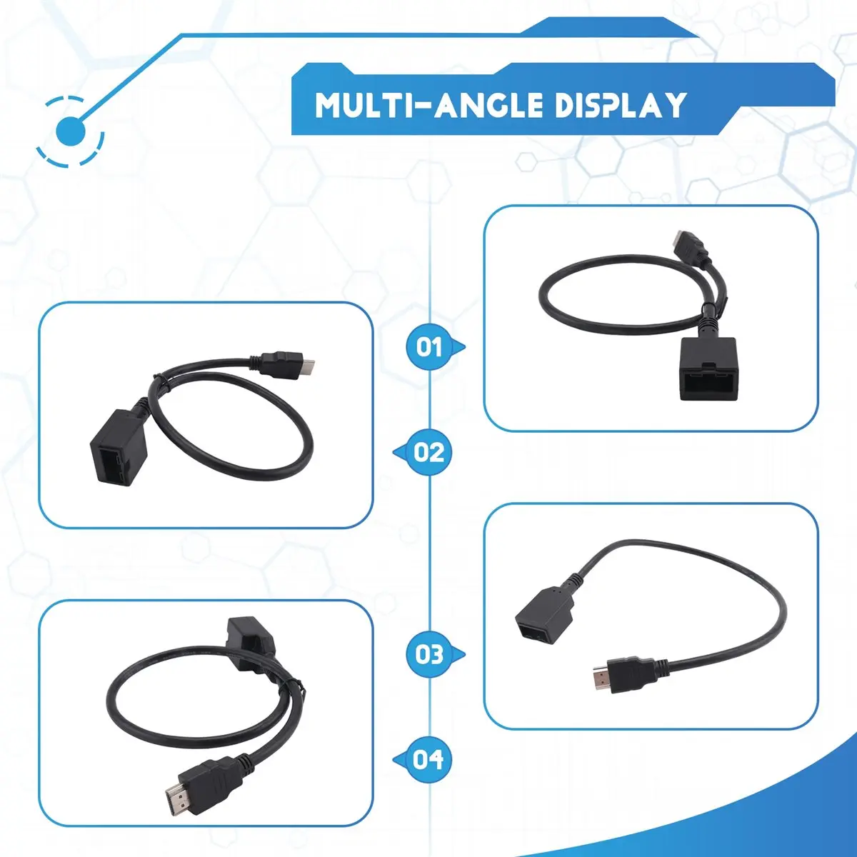 HowAA87 0.5m High Speed HDMI-Compatible E Type 19P Female Black Molding to HDMI-Compatible A Type Male Black Molding