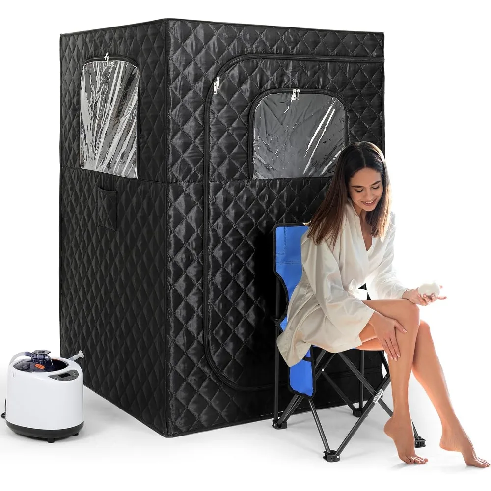 Versione aggiornata Sauna portatile Home Tenda per sauna a vapore personale per tutto il corpo a casa Spa Generatore di vapore 2.6L1000W, timer da 90 minuti