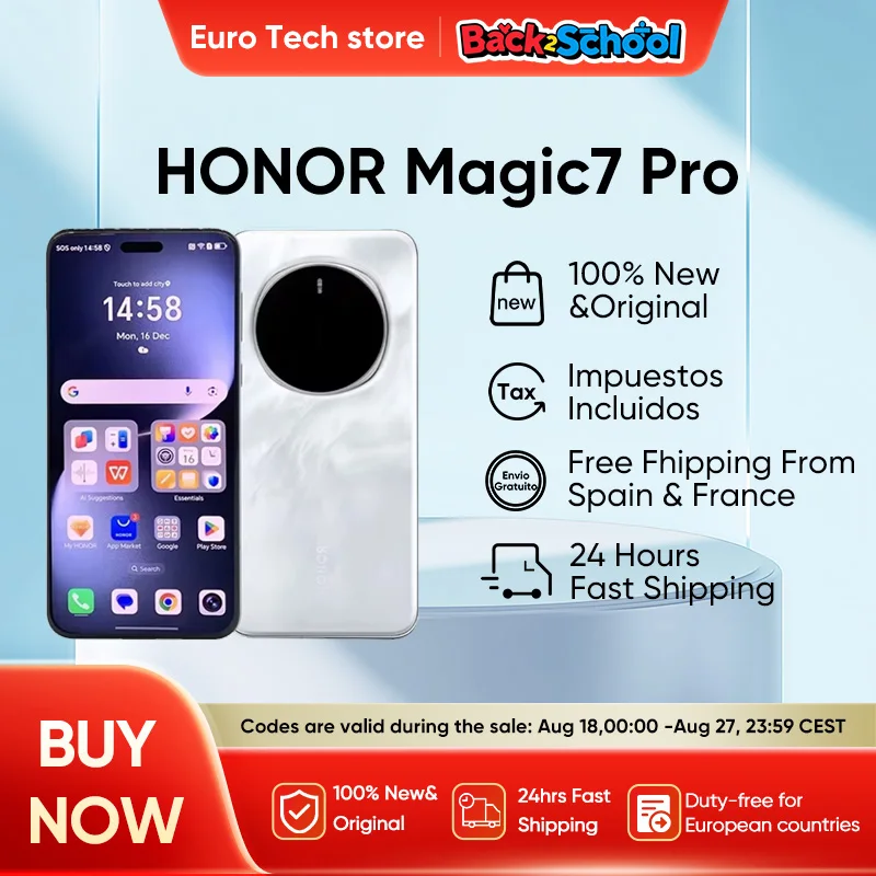 2025 NUOVO HONOR Magic7 Pro 5G Smartphone Snapdragon 8 Elite 6.8''120Hz LTPO Display 100W Carica Versione globale HONOR Magic 7 Pro