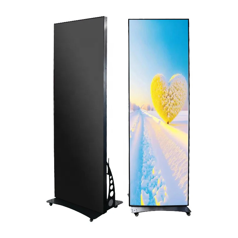 Indoor Full-Color LED Display Screen 640X1920mm P2 P1.86 P2.5 P3 Stand Alone with Wifi USB Movable Mirror Poster