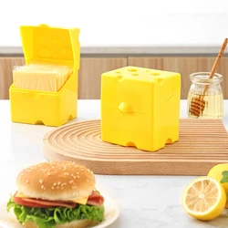 Cheese Storage Container Kitchen Accessories Plastic Cheese Shaped Refrigerator Slice Cheese Storage Box Kitchen Gadgets