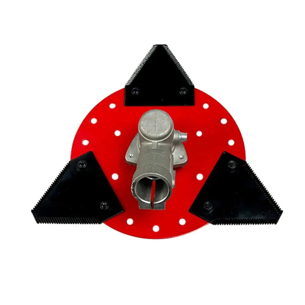 Multi-Purpose Lawn Mower Blades Red Plate Multi-Angle Range Weed Trimmer Blades Triangular Shape Adjustable Range