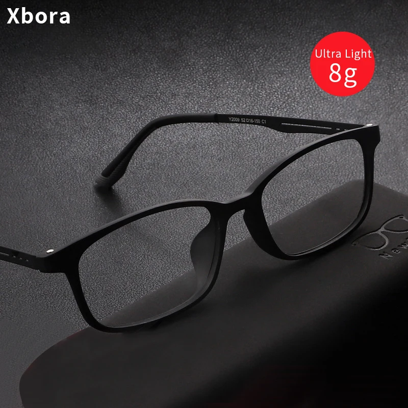 

Xbora Men's Fashion Ultra Light Eyewear Frame Optical Full Frame TR-90 Titanium Retro Prescription Glasses for Women 2009