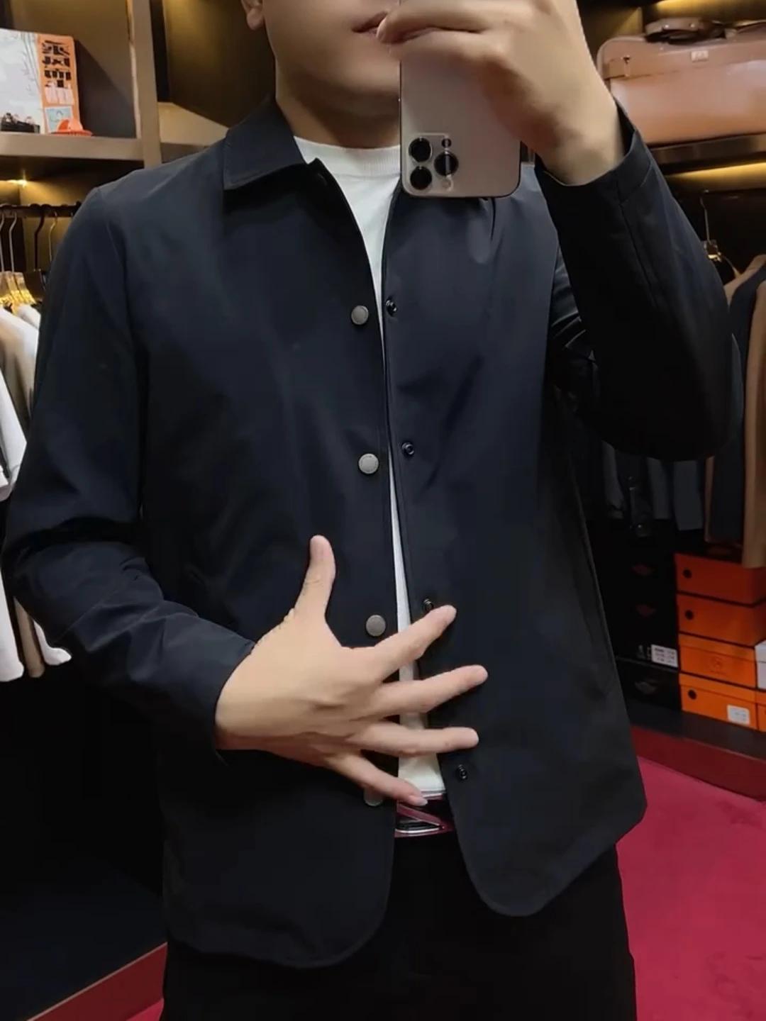 Men's Fashionable Casual Collar Jacket Spring Autumn New Arrival Lightweight Luxury Comfortable Versatile Urban Style Long Sl...