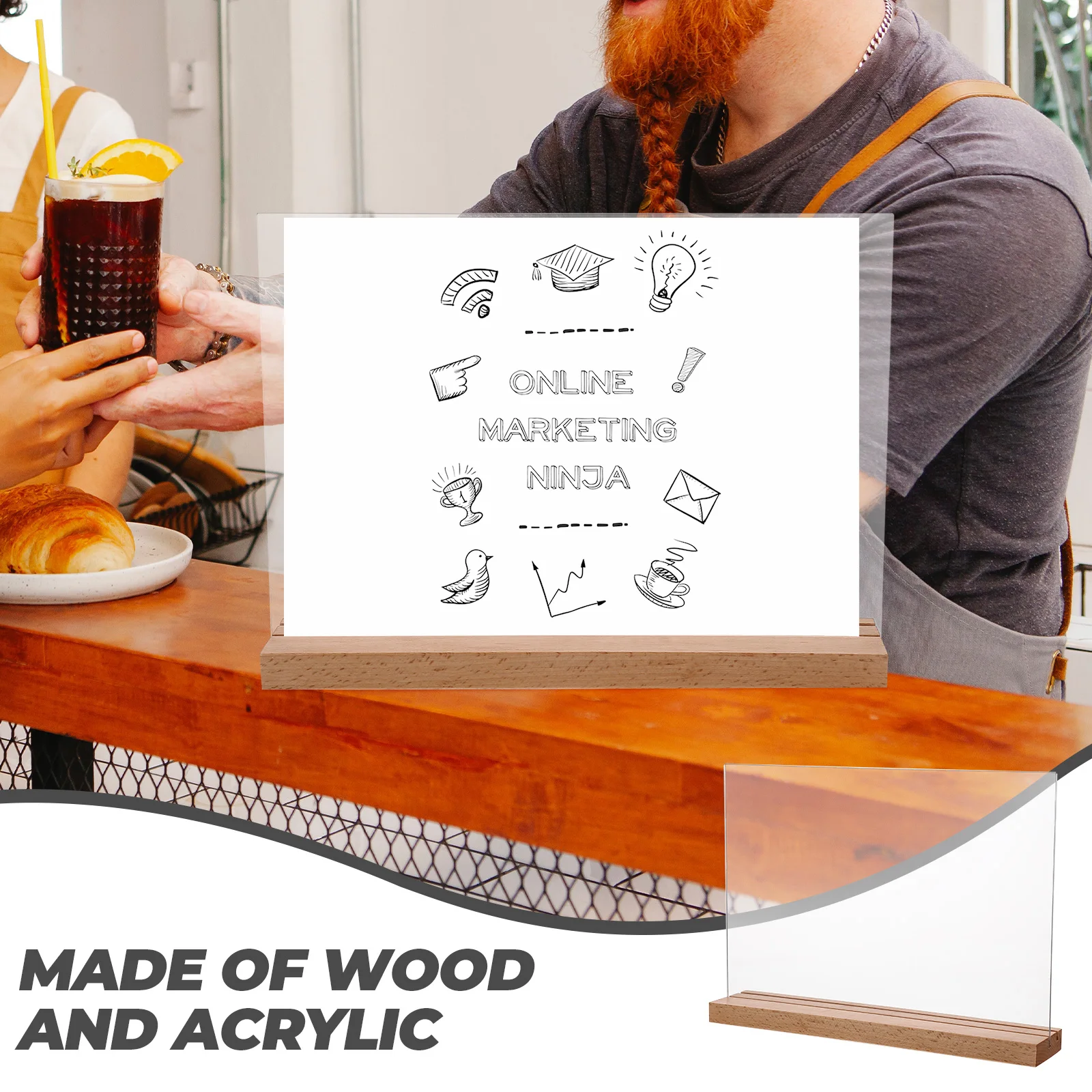 Display Board for Restaurant Versatile Label Showing Stand Compact Price Rack Shop Sign Holder Multipurpose Use