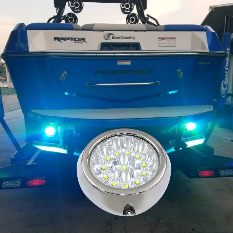 360W Marine Boat Underwater Lights 12V IP68 Waterproof LED Dock Fountains RGBW Landscape Water Curtains Courtesy Light