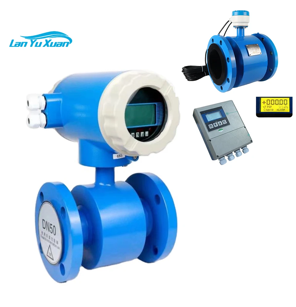 DN25 DN100 Batch Control Dn80 Dual Inlet Controller Lime Domestc Sewage Flowmeter PTFE Liner Electromagnetic Flow Meter Price