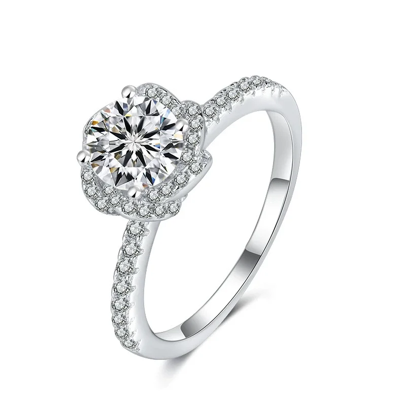

ZFSILVER Серебро s925, модные изысканные модные роскошные кольца с муассанитом и розой для подвесок, женские вечерние ювелирные изделия, подарки QCJ076