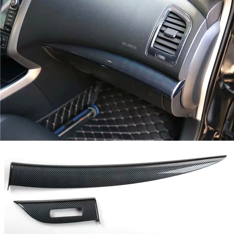 2Pcs/set Car Dashboard Passenger Seat Decoration Strips Trim Styling For Nissan Altima 2013 2014 2015 2016 2017 018 LHD