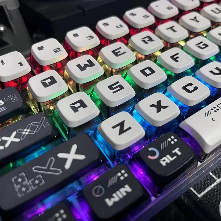 

Print Stream Keycap OEM Profile PBT PC CS GO Keycaps Pudding Backlit Key Cap Set for Mechanical Gaming Keyboard MX Custom DIY