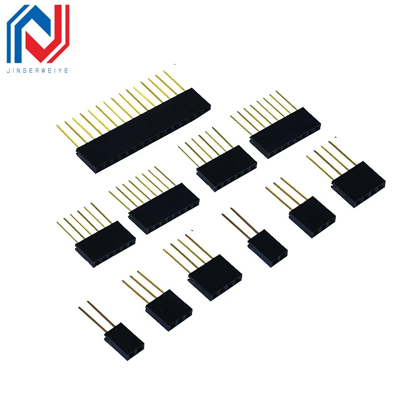 10pcs 1X2/3/4/6/8/10/15 Pin 2.54MM Stackable Long Legs Femal Header For Arduino Shield Stlxy 11mm