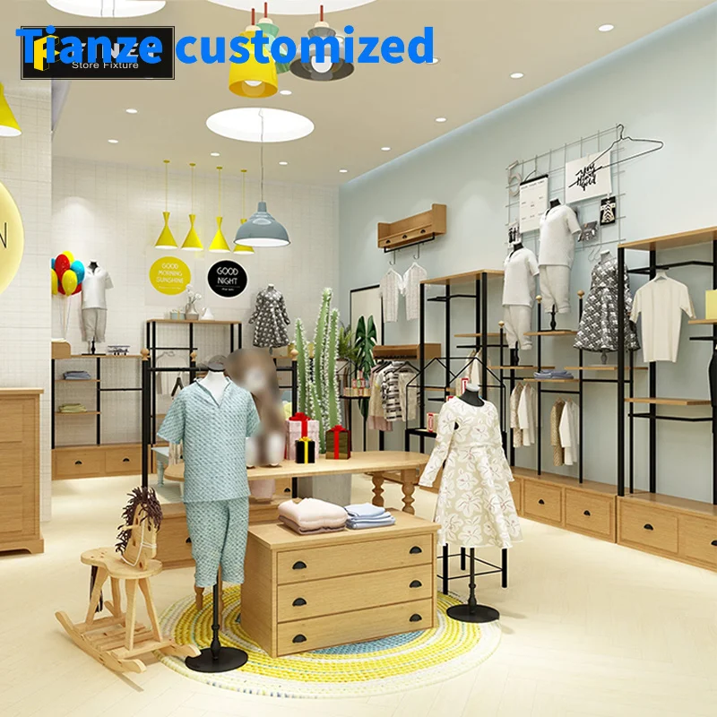 

（customized）Fashion Kid Store Retail Kids Garments Shop Decoration Showroom Display Racks Clothing