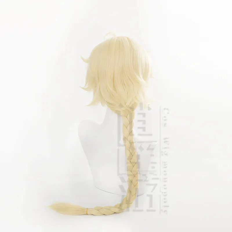 Aether Cos Wig 80CM Light Gold Long Heat-resistant Synthetic Hair Halloween Party Anime Cosplay Wigs+wig Cap