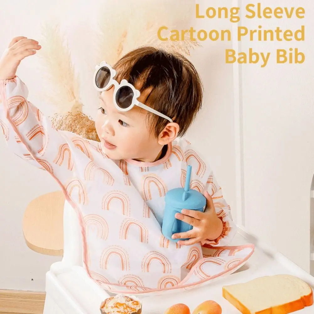 

Durable Waterproof Feeding Bibs Cartoon Patterns Cute Children Bibs Soft Comfort Toddler Smocks For Self Feeding 0-3 Year