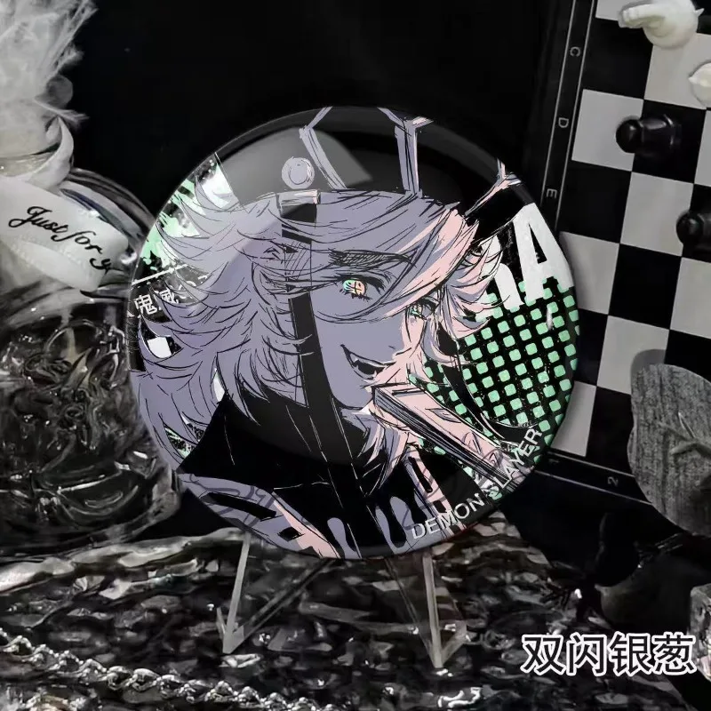 شيطان القاتل Akaza Kokushibou أنيمي شخصية كرتونية نمط شارة لامعة ، دبوس شخصي للحقائب ، الديكور ، هدية المهرجان #3