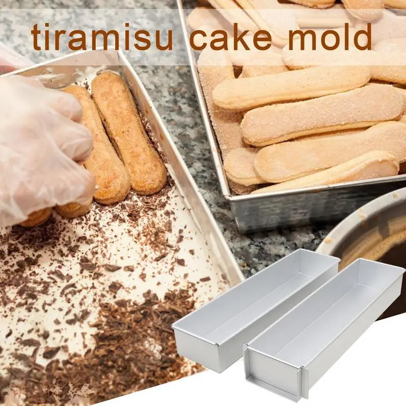 Tiramisu Cake Mold Aluminum Alloy Cake Mold Removable Rectangular Non-Stick Tiramisu Molds Tiramisu Baking Professional Tools