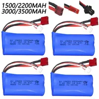 7.4V JST/T/SM Plug 18650 1500/2200/3000/ 3500 mAh 2S li-ion Battery for Wltoys 12423 10428 12429 12401 12402A RC Car Spare Parts