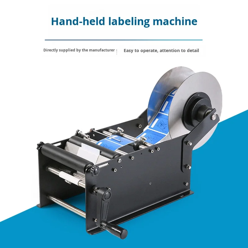 Hand-operated Manual Bottle Labeling Machine for Bottles Transparent Adhesive Small Simple Design Easy Operation Food Beverage