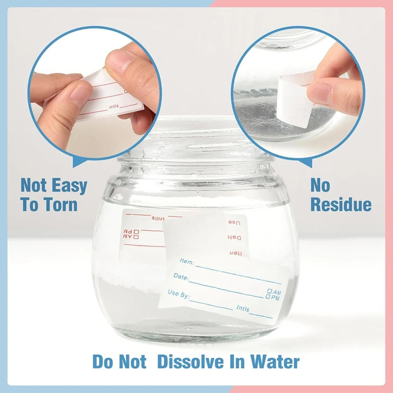 4 рулона, 2000 шт., съемные этикетки для морозильной камеры, 1 х 2 дюйма, наклейки с датой еды, этикетки с датами еды на холодильник, этикетки для еды