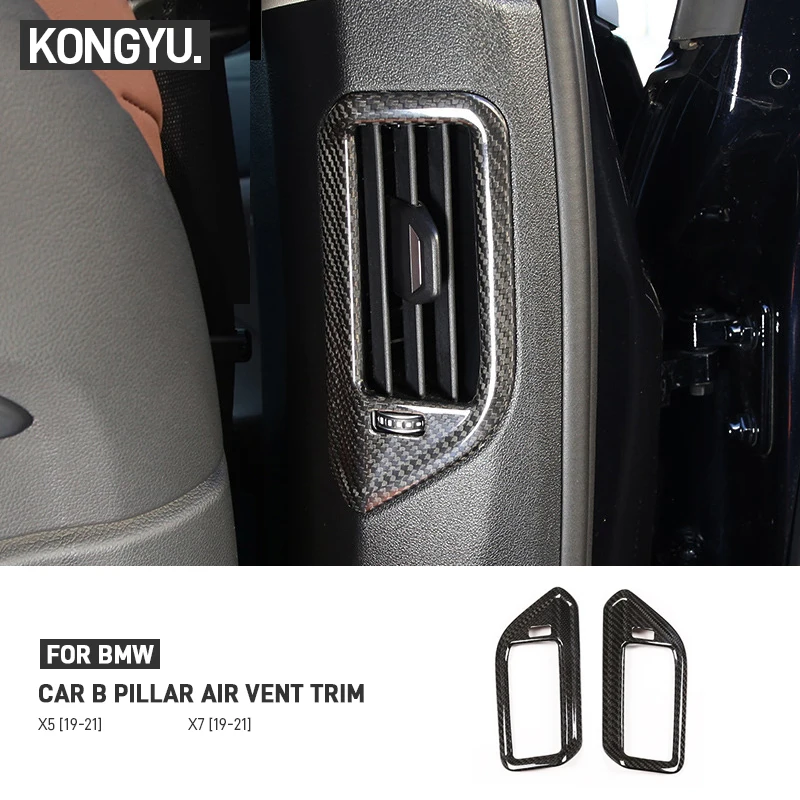 

For BMW X5 G05 X7 G07 2019-2021 Real Carbon Fiber Car B Pillar Air Conditioner Outlet Frame Cover Trim Stickers Car Accessories