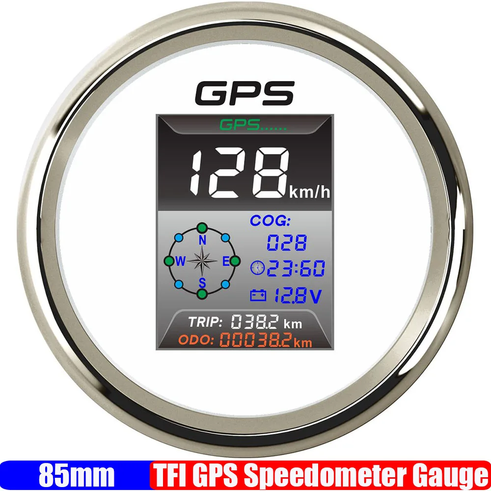 3In1 Multifunctional Gauge 85mm GPS Speedometer Gauge with Antenna COG TFI Screen Hourmeter Clock Voltmeter Car Boat Customized