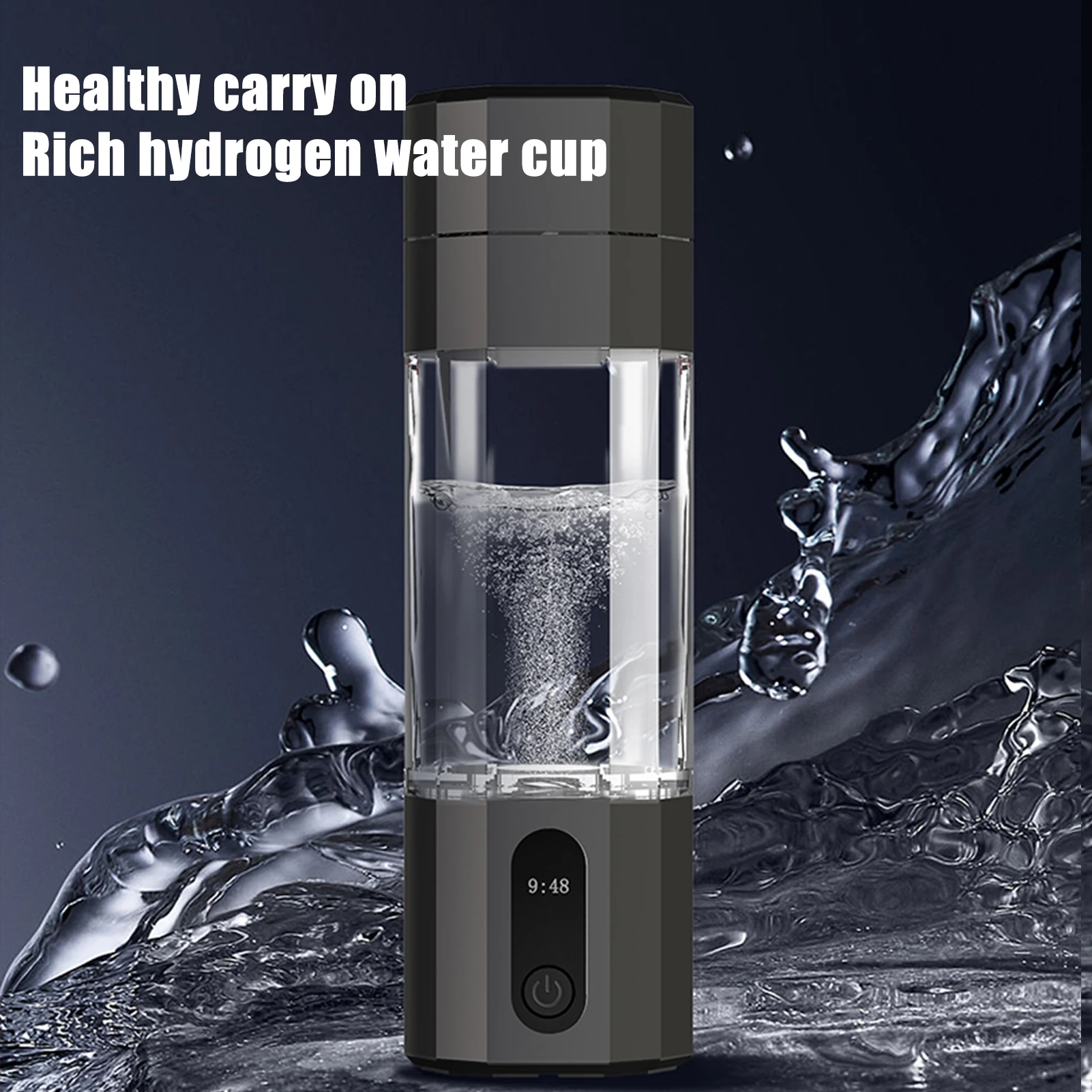 8000Ppb Intelligent Hydrogen Rich Water Cup Portable Water Electrolysis Hydrogen Cup Leak-Proof Mug Healthy Drinking Cup