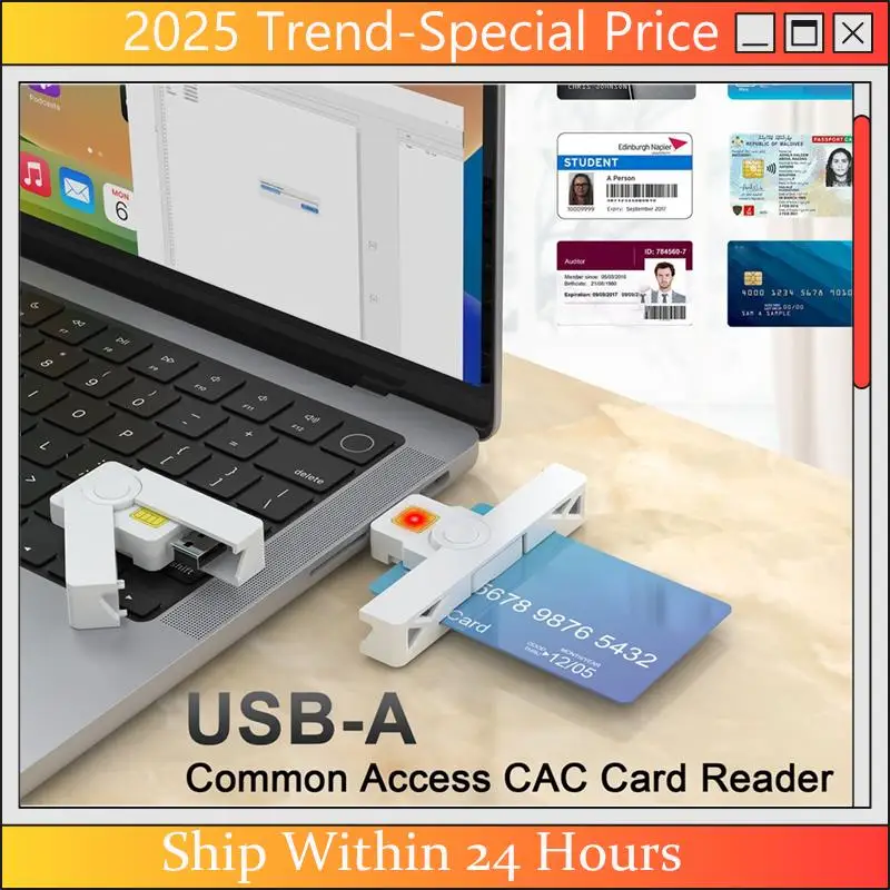 Lector de tarjetas CHYY Top CAC USB C inteligente plegable DOD tipo C acceso común declaración de impuestos SIM/ID/lector de tarjetas bancarias para teléfono portátil