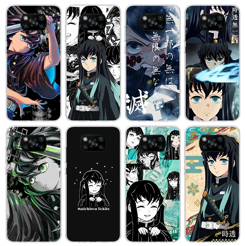 Demon Slayer Tokitou Muichirou Phone Case for Xiaomi Poco X6 X5 X4 X3 Nfc F6 F5 Pro F4 Gt F3 F2 F1 M5S M4 M3 5G Soft Cover Print