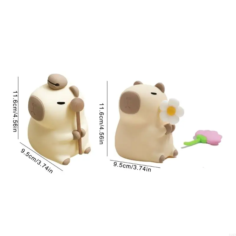 62KD Capybara Silicone Light, Calming Bedsides Light, Tap to Operate, USB Charging
