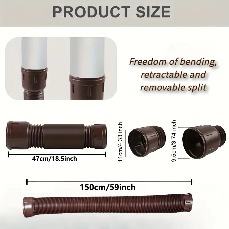 مزراب مطر مرن أسود قابل للتعديل قابل للتمديد من موسع ماسورة التصريف سميكة أسفل صنبور استنزاف تمديد لمياه الأمطار Drai